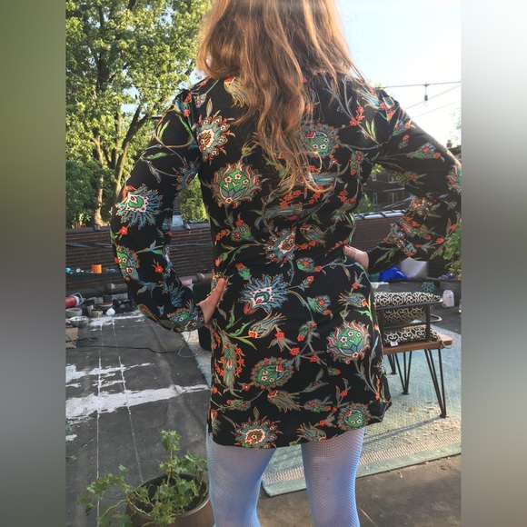 Super 60’s Mod Puff Sleeve Slinky Paisley Print Hendrix meets MINI Super Button - Picture 8 of 16